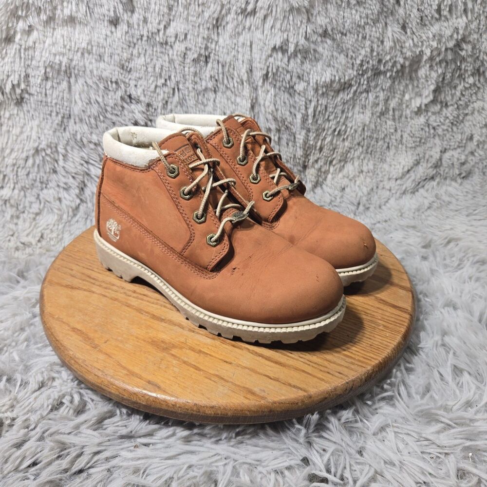 Timberland Womens Smoked Paprika Waterproof Lace Up Ankle Boot Size 8.5M Retro